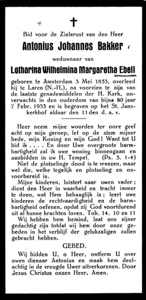 Bakker, Antonius Johannes (1853-1933)