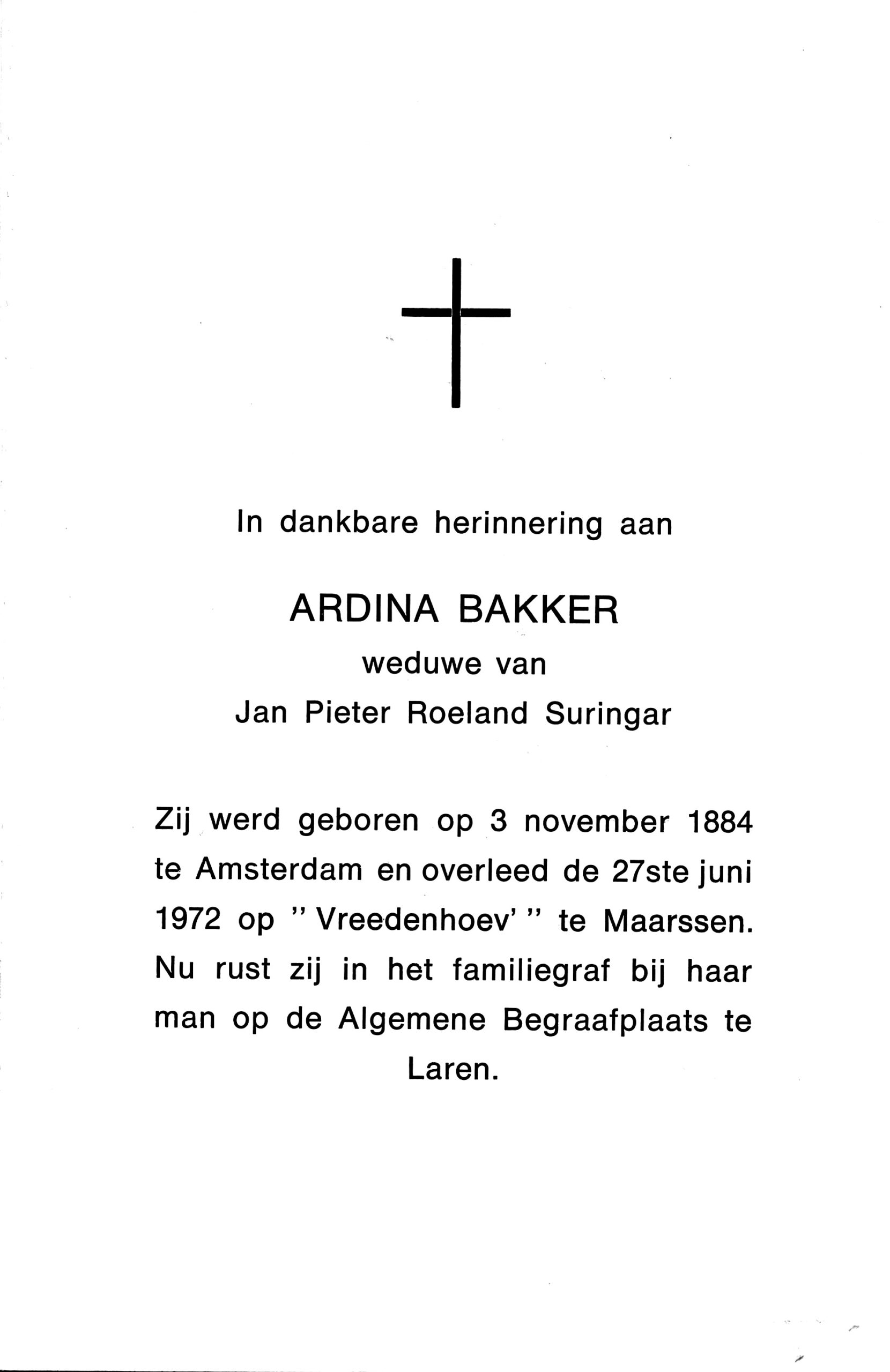 Bakker, Ardina (1884-1972)