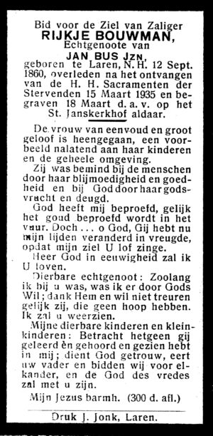 Bouwman, Rijkje (1860-1935)