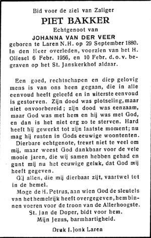 Bakker, Piet (1880-1956)